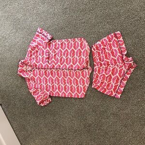 Victoria's Secret Pink and White Script Pajama Set